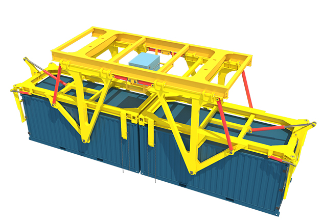 雙箱傾翻式集裝箱吊具###Twin-Container Tipping Spreader