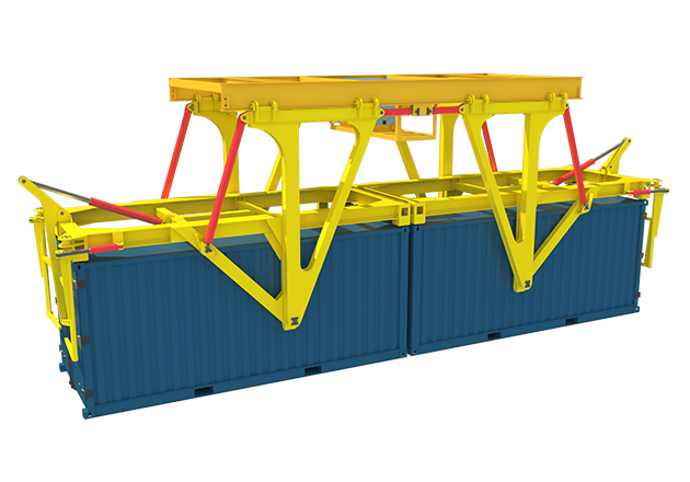 雙箱傾翻式集裝箱吊具###Twin-Container Tipping Spreader